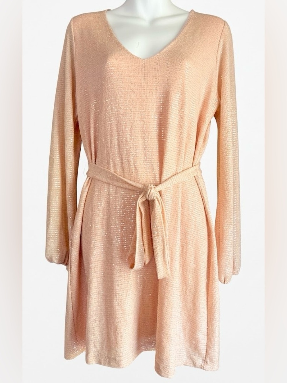 Veronica M Sequin Mini Dress In Peach Size Small 🍑